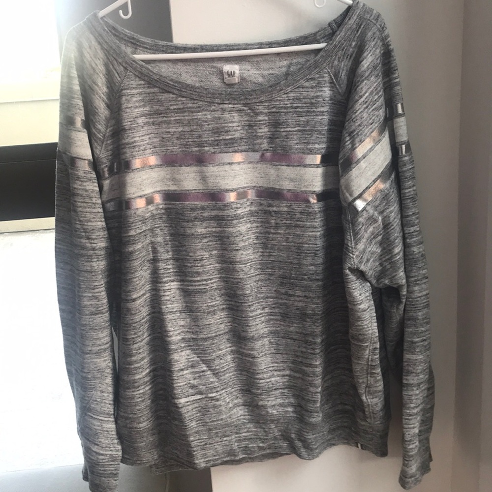 Gap sweatshirt grey silver stripe XL